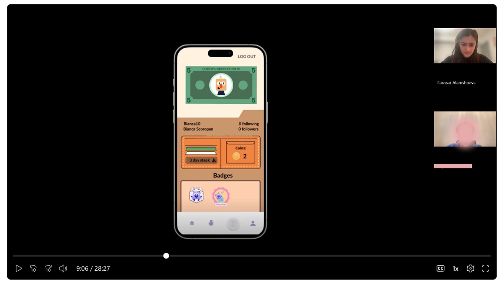 User testing session