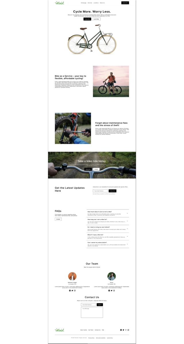 Second iteration digital wireframes